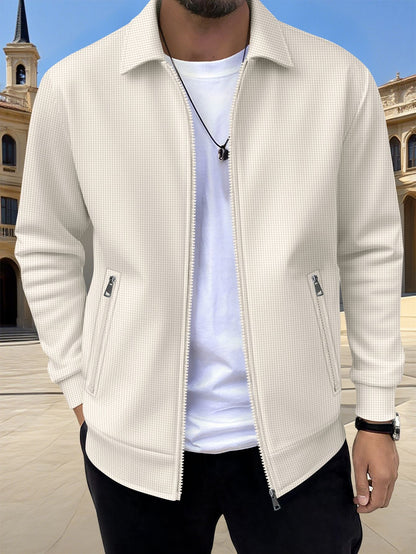 Herren Freizeitjacke Modern mit Reißverschlusstaschen Schwarz