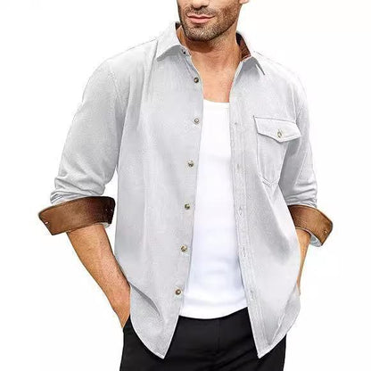 Herren Flanellhemd Langarm mit Brusttasche Warm