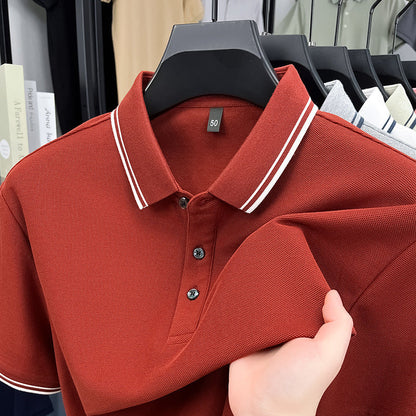 Herren Poloshirt Sportlich Modern Piqué-Stoff