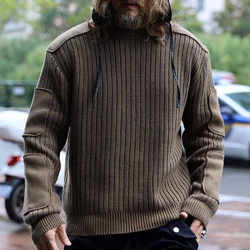 Herren Strickpullover Kapuzenpullover Strukturstoff Modern - BerlinGlamour