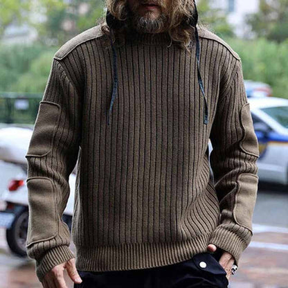 Herren Strickpullover Kapuzenpullover Strukturstoff Modern - BerlinGlamour
