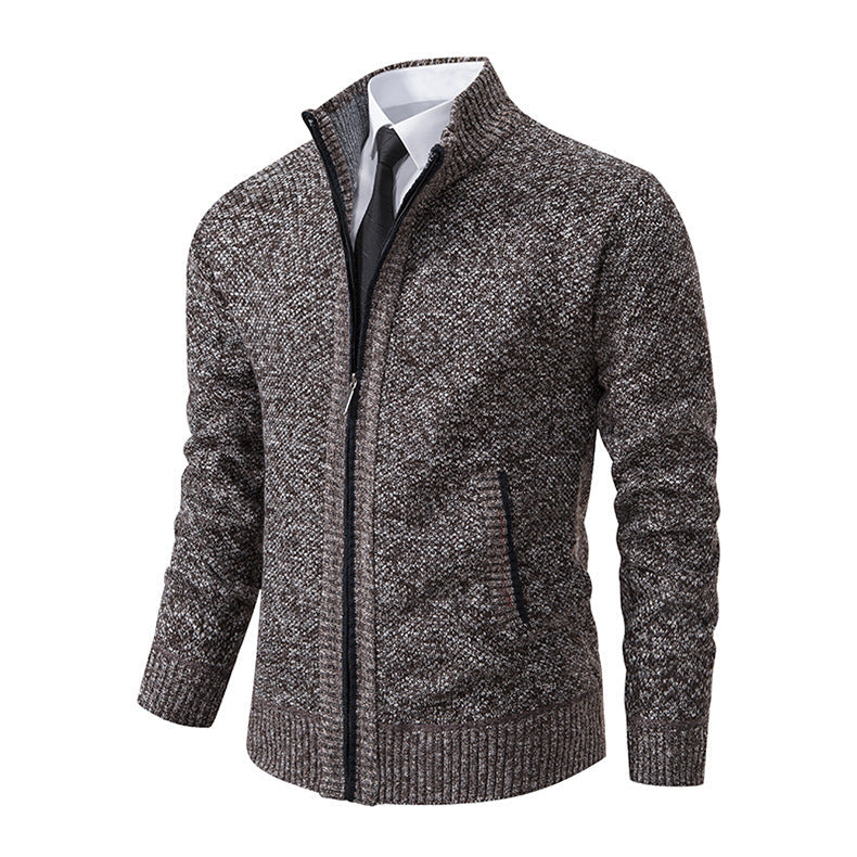 Herren Strickjacke Elegant Reißverschluss Kragen