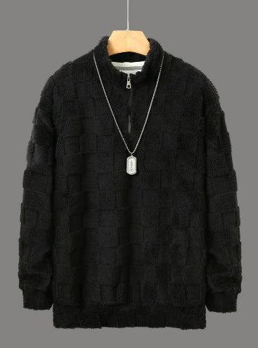 Herren Pullover Modern Samtig Reißverschluss