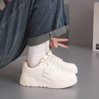 Damen Sneaker Bären Motiv Dicksohle Mode