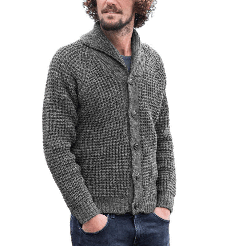 Herren Strickjacke Modern mit Knöpfen und Feinstruktur