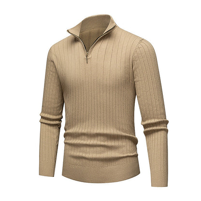 Herren Strickpullover Modern Stehkragen Reißverschluss Hochwertig
