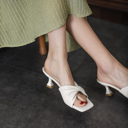 Damen Mules Mittelhohes Absatz Schuhe Elegante Spitze