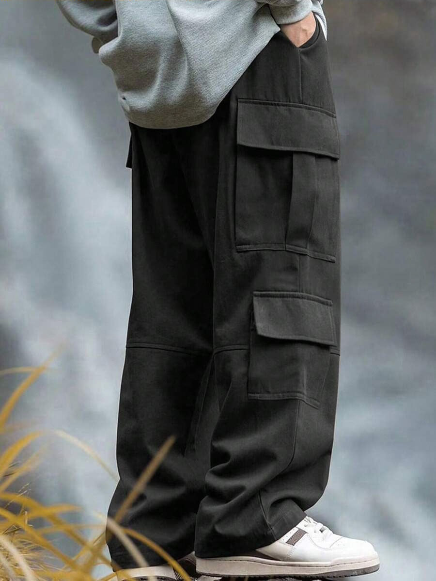 Herren Cargo-Hosen Bequem mit Seitentaschen und Relaxed-Fit