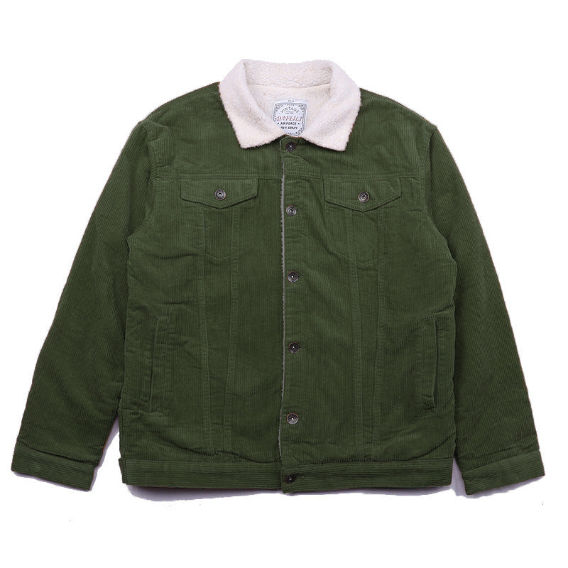 Herren Cordjacke Warm mit Fleece-Innenfutter