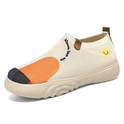 Damen Sneaker Slip-On Bequem Elastisch Sportlich