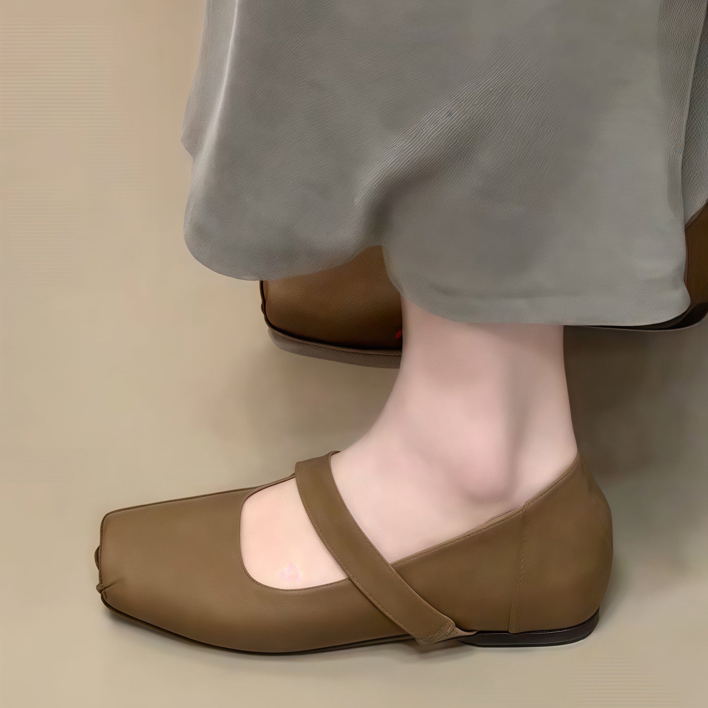 Damen Ballerinas Bequem Verstellbar Komfortfußbett