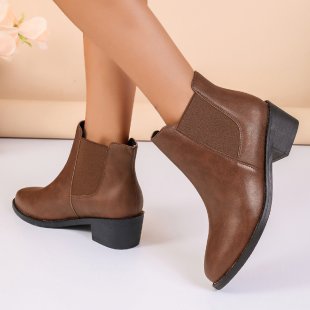 Vegane Chelsea Stiefeletten Damen Elastisch Schwarz