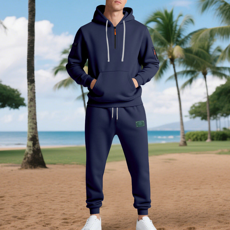 Herren Sportset Kapuzenpullover Mit Taschen Elastisch