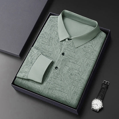 Herren Polohemd Modern mit Strukturdesign und Knöpfe Elegant
