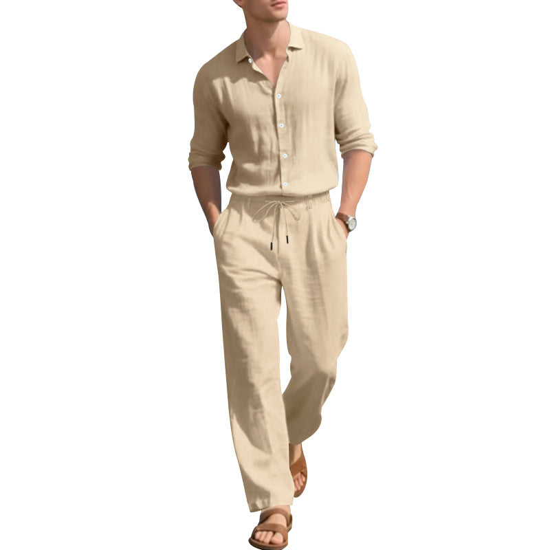 Herren Leinenanzug Modern Lässig Elastisch
