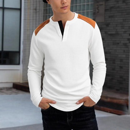 Herren Langarmshirt Modern mit Struktur und Kontrastfarben - BerlinGlamour