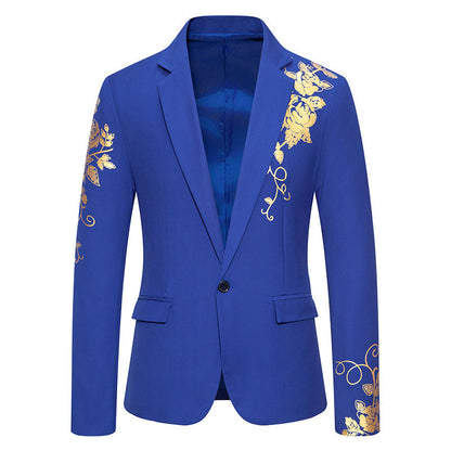Herren Blazer Elegant Blumenmuster Strukturiert Modern