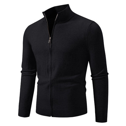 Strickpullover Herren Modern mit Reißverschluss Hochkragen