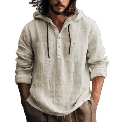 Herren Kapuzenpullover Lässig Mit Taschen Grau