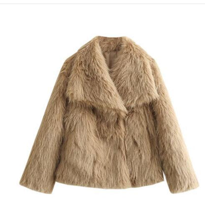 Kunstfelljacke Damen Luxus Warm Elegant