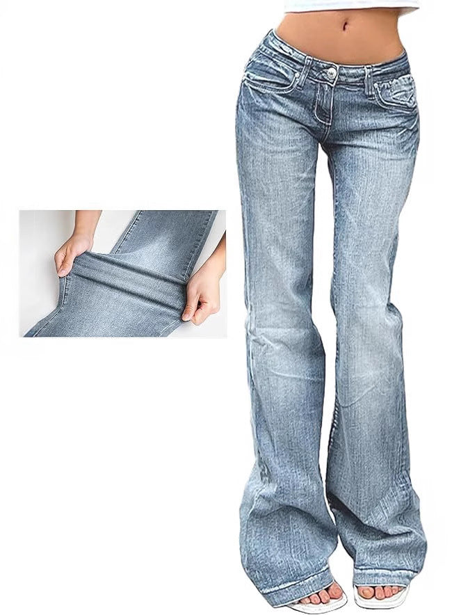 Damen Highwaist Jeans Stretch Flared Bequem