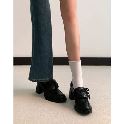 Damen Plateau Pumps High Heels mit Schleife Dekor Elegant