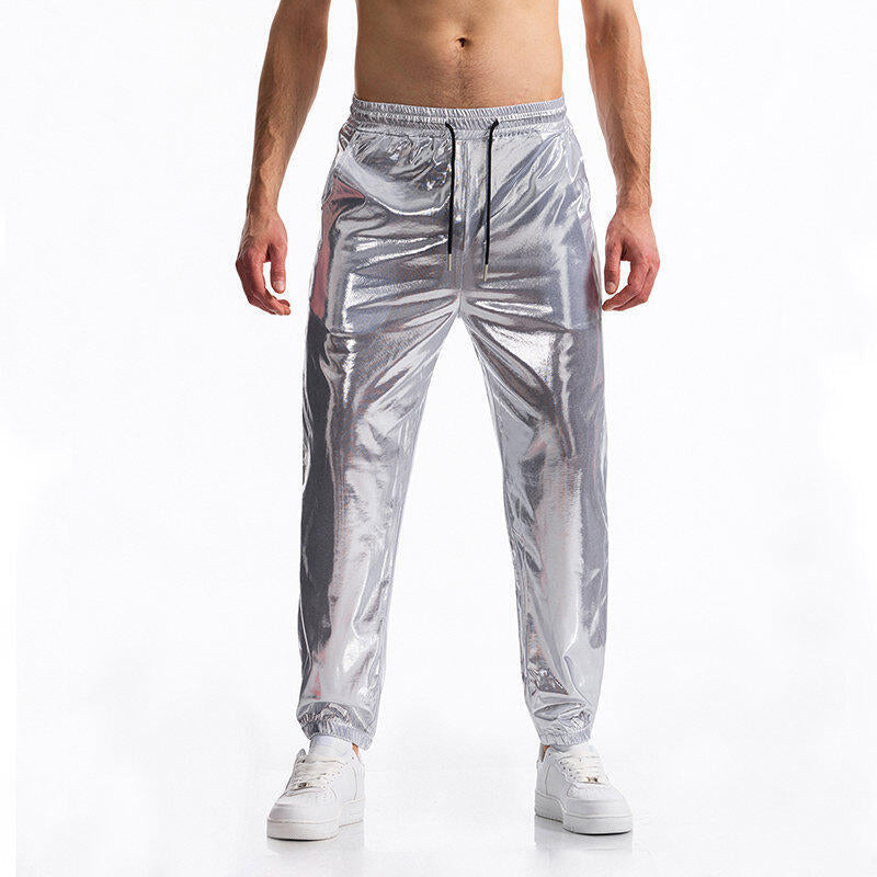 Herren Sporthose Glänzend Elastisch Sportliche Hose
