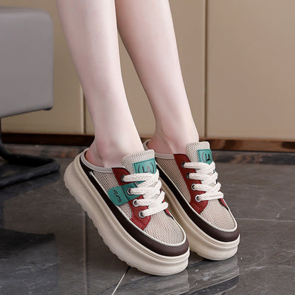 Damen Sneaker Leicht Atmungsaktiv Mesh Weiße Schuhe