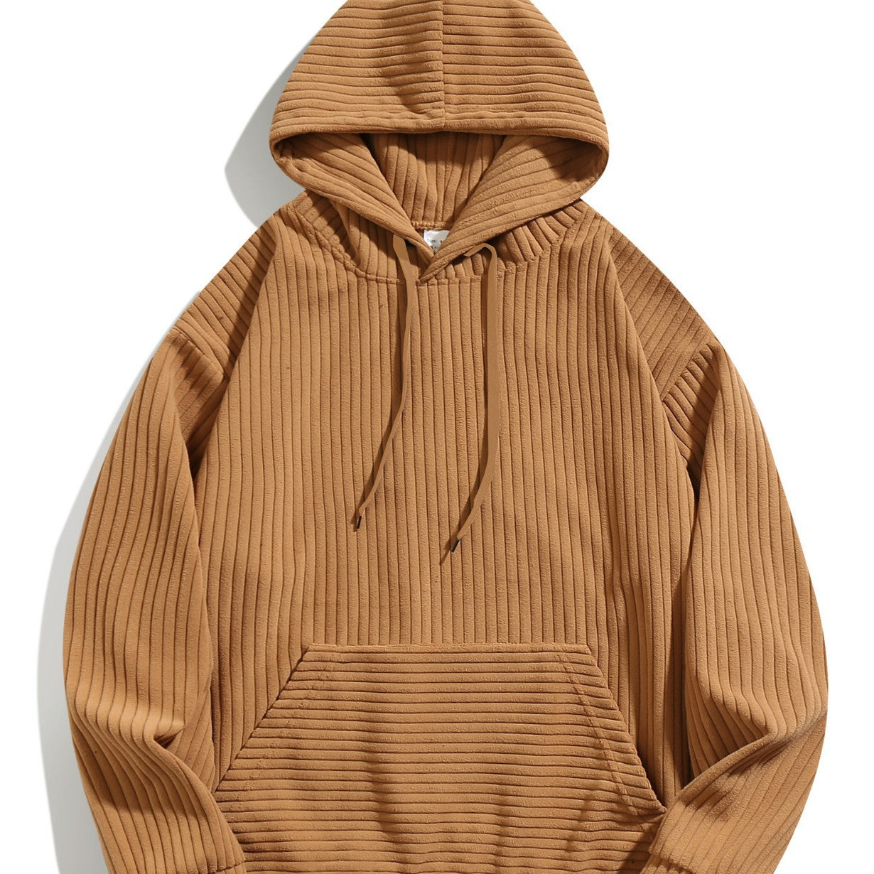 Herren Kapuzenpullover Strukturiert Rippstoff Grau