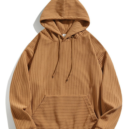 Herren Kapuzenpullover Strukturiert Rippstoff Grau