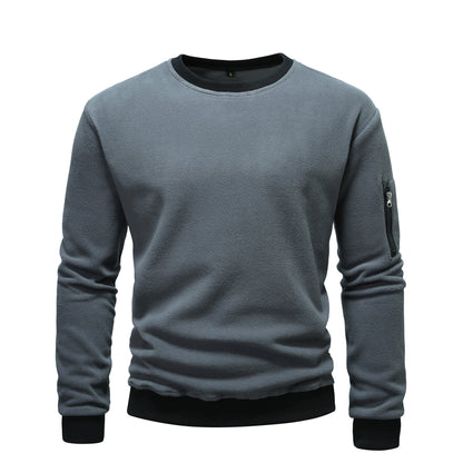 Herren Fleece Sweatshirt Kapuzenpullover Mit Seitentasche