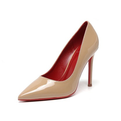 Damen High Heels Spitze Schuhe Glänzend Komfortabel