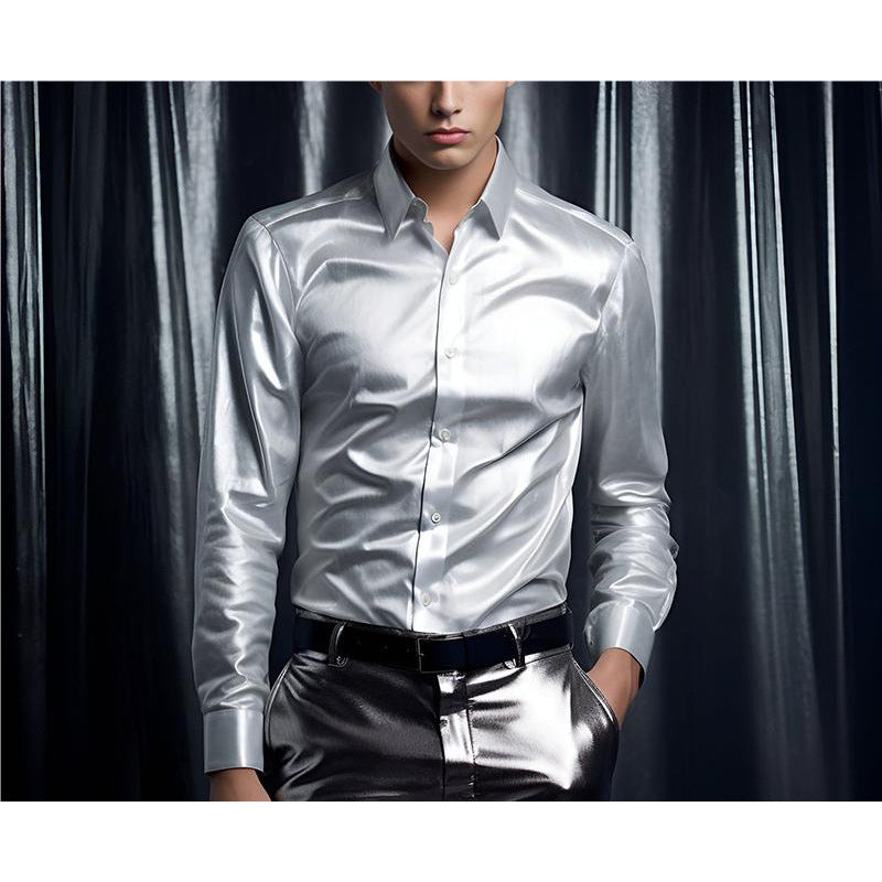 Herren Hemd Modern Satin Glänzend SlimFit