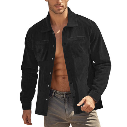Herren Cordhose Hemden Bequem Rippstrick