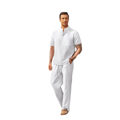 Herren Leinenanzug Elegant Bequem Sommer