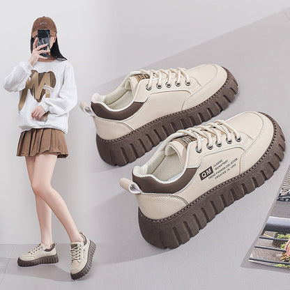 Damen Sneaker Plattform atmungsaktiv mit Gummi-Lauffläche - BerlinGlamour