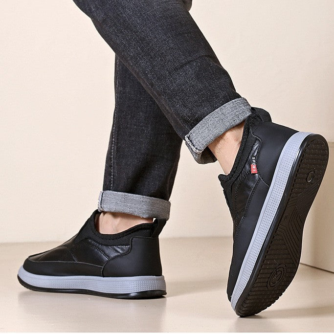 Herren Slip-On Schuhe Bequem Freizeit Schuhe Schwarz