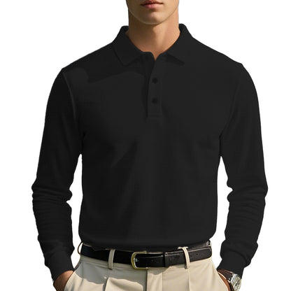 Herren Poloshirt Langarm Atmungsaktiv Baumwolle Berlin