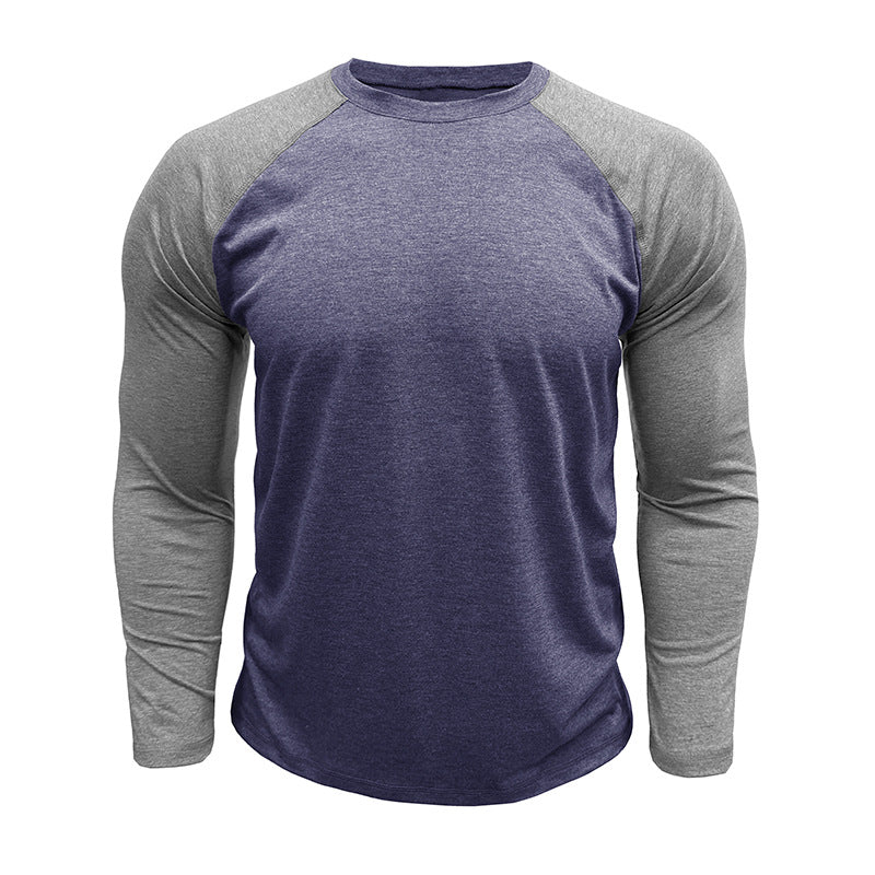 Herren Langarmshirt Sportlich Raglan Ärmel Modern