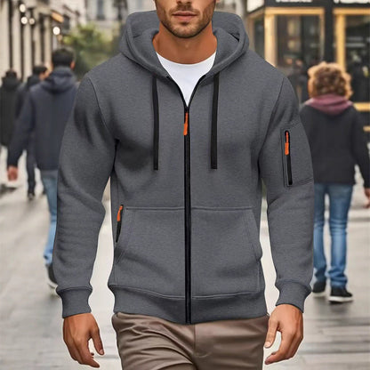 Herren Sportjacke Kapuzenjacke Reißverschlusstaschen Funktional - BerlinGlamour