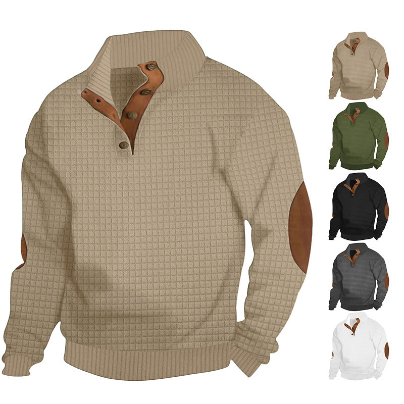 Herren Strickpullover Modern mit Kontrastknöpfen und Struktur - BerlinGlamour