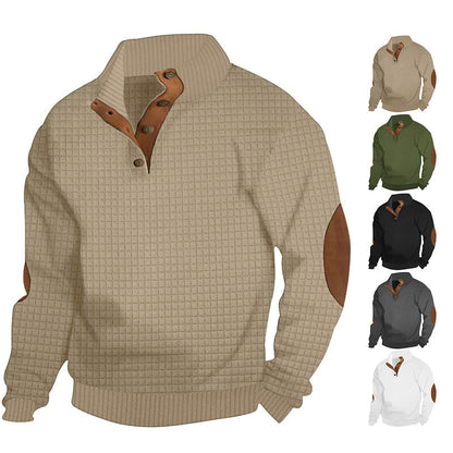 Herren Strickpullover Modern mit Kontrastknöpfen und Struktur - BerlinGlamour