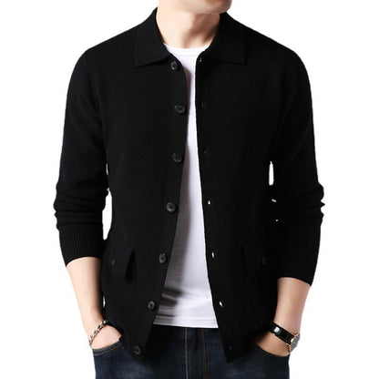 Herren Strickjacke Modern mit Taschen V-Ausschnitt Elegante