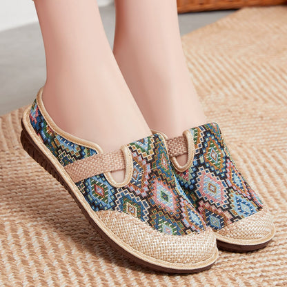 Damen Pantoletten Bequem mit Muster Warm