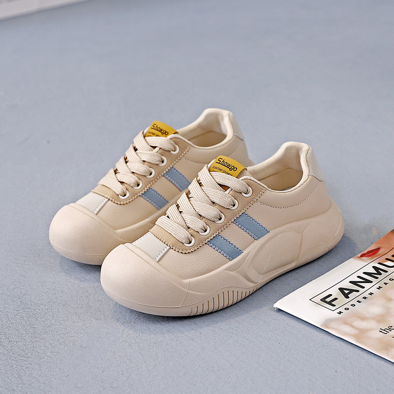 Damen Sneaker Sportlich Atmungsaktiv Weiße Sneaker
