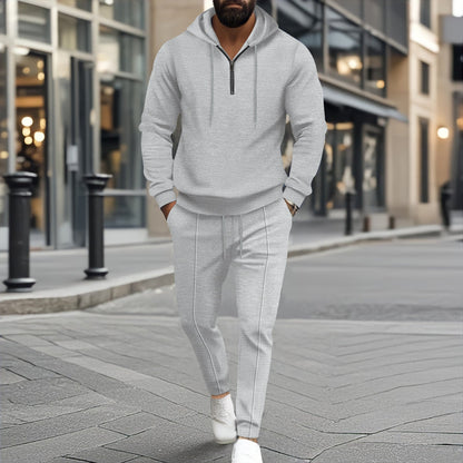 Herren Sportset Hoodie Jogginghose Grau Bequem