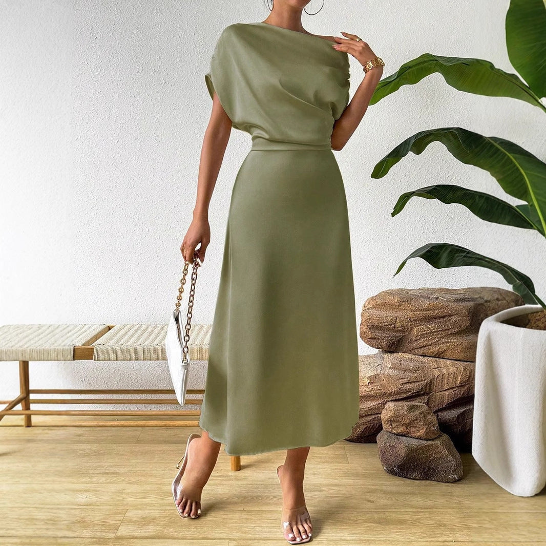 Elegantes Abendkleid Damen Asymmetrisch Fließend