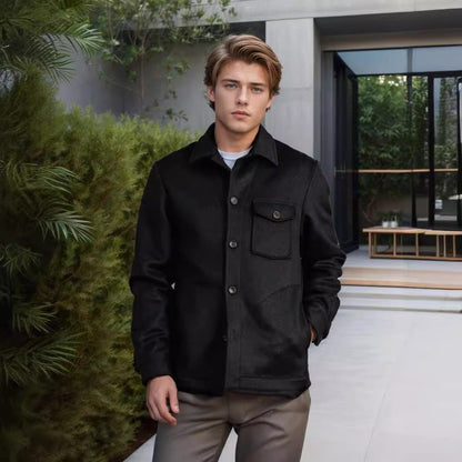 Herren Wolljacke Elegante Mit Taschen Winter - BerlinGlamour
