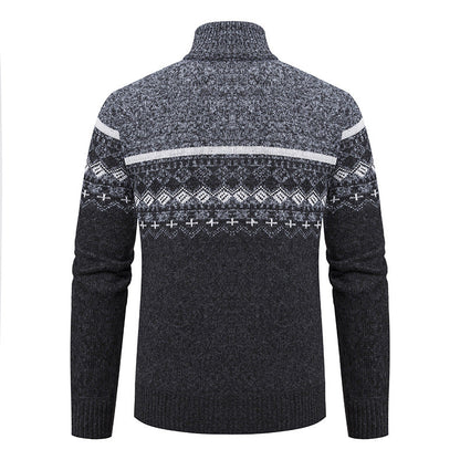 Herren Strickjacke Modern Hochkragen Grau