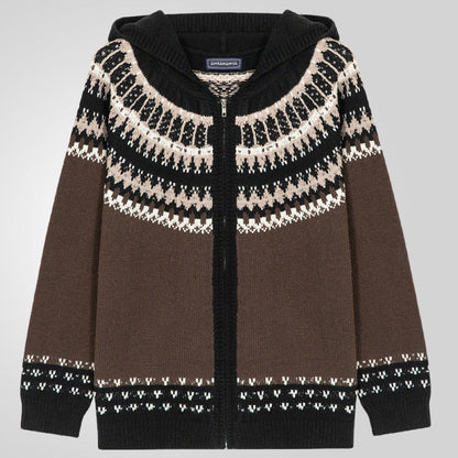 Herren Strickjacke Norweger Muster Kapuze Warm - BerlinGlamour